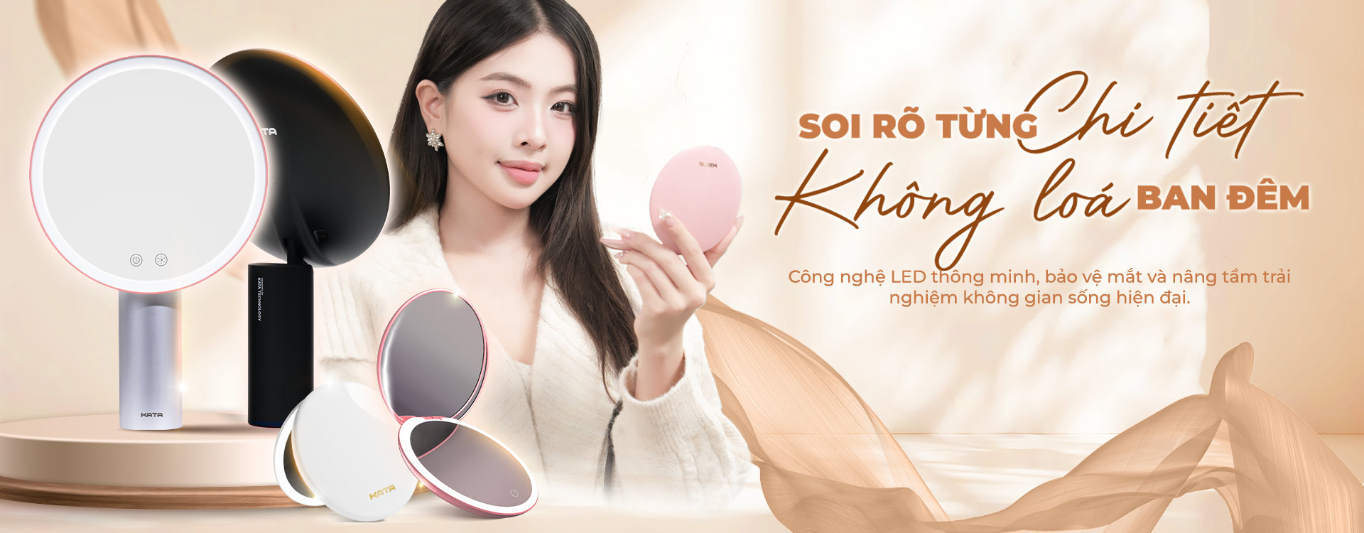 Gương Led Trang điểm KATA Cao Cấp