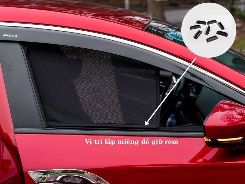 Hình ảnh vị trí gắn miếng giữ rèm